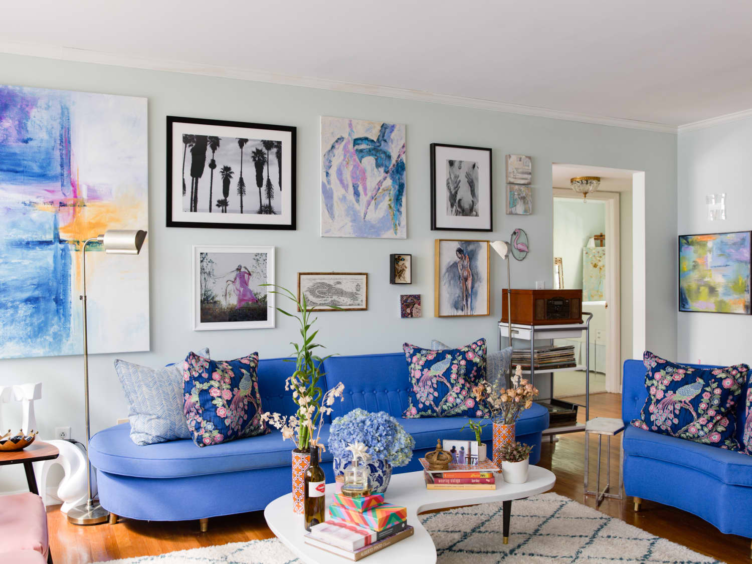 Cornflower shop blue sofa